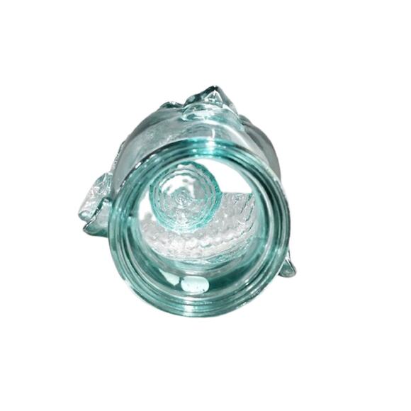 Green Glass Buddah Head Bust Hat Stand by Vidrios San Miguel, 11" Tall - Picture 5 of 9